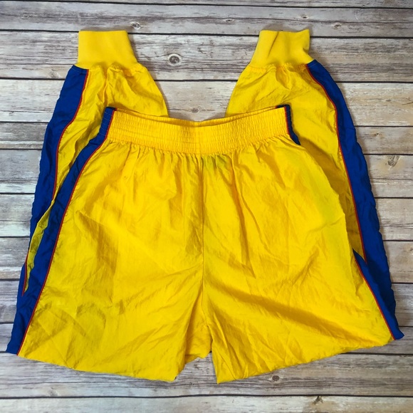 blue and yellow joggers